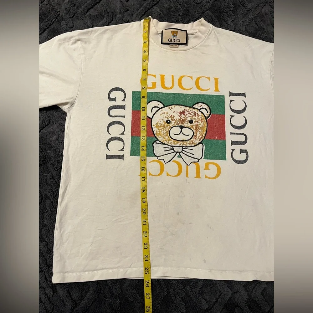 GUCCI x KAI COLLECTIVE Teddy Bear Logo Tee T Shirt White Yellow Green Red Black - Picture 9 of 10